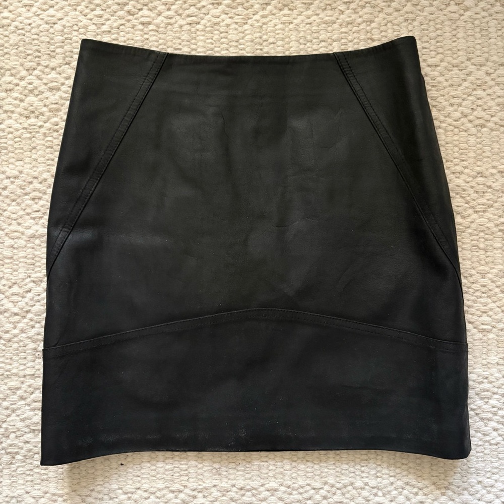 ASOS Black Real Leather Mini Skirt